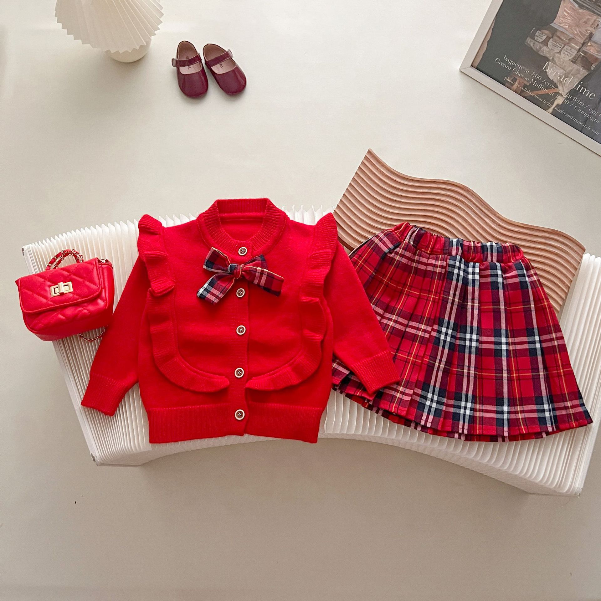 JINYONG Sweater Todelt JK Ny Baby Prinsesse Kjole Pige Sæt Efterår Børnetøj_voghion.com