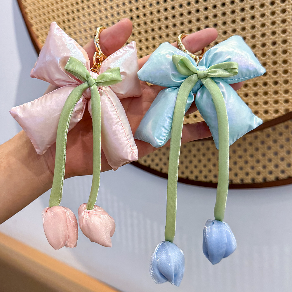 Cross-Border New Product Small Fresh Pink Cute Bow Bag Mobile Phone Keychain Pendant Small Gift Accessories Wholesale