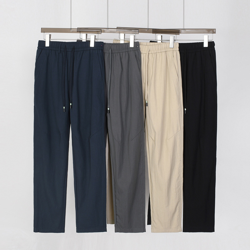 180G Lyocell Cotton Brocade Casual Pants Men's Summer Drying Loose Thin Joker Straight Pants Japanese Tooling