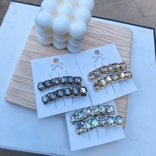 【韩国进口新款水晶摩卡甜美边夹】气质百搭刘海夹发饰品