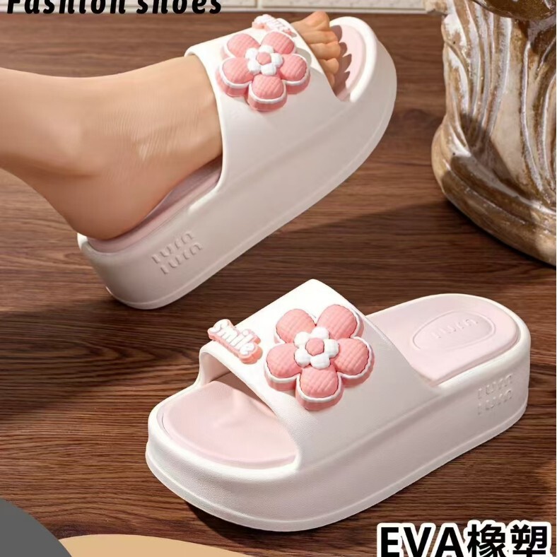 Jiashimei Factory Direct Supply Eva Fashion E6886+5 Thick-Soled Women's Slippers for Shopping Mall Hot Casual Shoes
