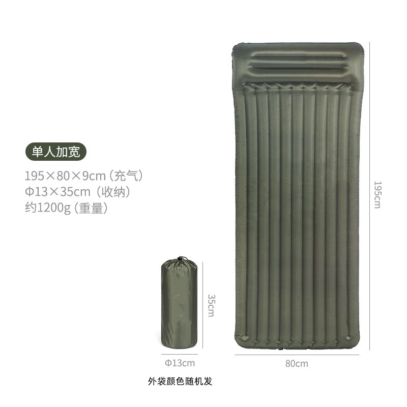 Односпальный с подушкой армейского зеленого цвета больших размеров (с логотипом)