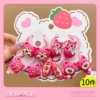 Strawberry, hair rope, set, 10 pieces