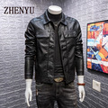 가을 겨울 남성용 가죽 자켓 2025년 신상 한국 스타일 짧은 오토바이 자켓 PU 가죽 자켓 트렌디 브랜드 두꺼운 벨벳 안감