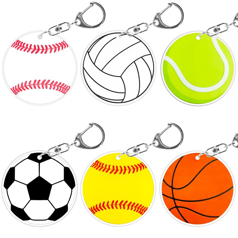 Cross-Border Creative Key Chain Acrylic Football Baseball Basketball Rugby Key Chain Volleyball Sports Gift Gift