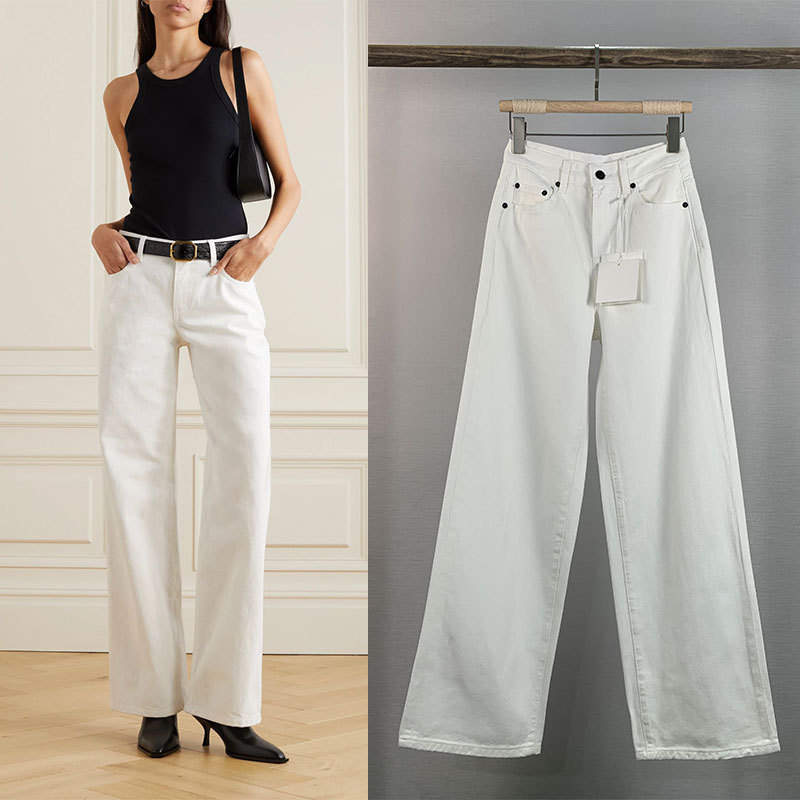 Factory 26's New Spring/Summer Collection the Minimalist Wide-Leg Denim Floor-Length Pants for Women, High-Waisted, Loose-Fitting, Slimming and Versatile Factory 26's New Spring/Summer Collection the Minimalist Wide-Leg Denim Floor-Length Pants for Women, High-Waisted, Loose-Fitting, Slimming and Versatile