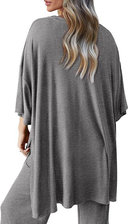 618g Weight Half Sleeve Sleeve Length Spandex, Polyester Fabric Type Pant Co-ord Set Sets Type 2 Pieces Set Quantity Daily Occasion Round Neck Neckline Loose Fit Type Solid Color Pattern Summer, Spring Season Women's Gender Casual Style Daily Women's Casual Solid Color Spandex Polyester Pant Co-ord Set Pants Sets 39