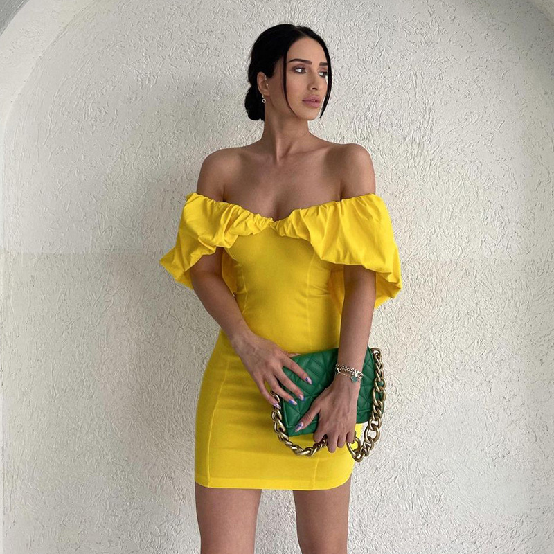 192g Weight Above Knee Dress Length Type Short Sleeve Sleeve Length Sheath Dress Dresses Type Polyester Fabric Type Mid Waist Waist Line Holiday Occasion Boat Neck Neckline Slim Fit Type Solid Color Pattern Summer Season Women's Gender Elegant Style Wholesale Women's Elegant Solid Color Holiday Boat Neck Short Sleeve Sheath Dress 26