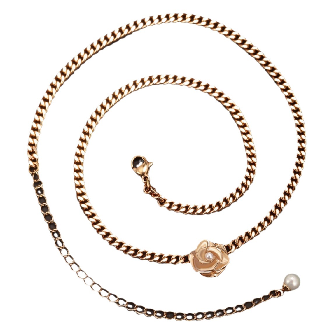 Diseño de nicho de joyería de xupe cadena cubana collar de Camelia de las mujeres francés retro Cadena de clavícula de moda personalizada