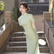 新中式旗袍改良年轻款高端蕾丝复合气质高级感温婉少女旗袍连衣裙