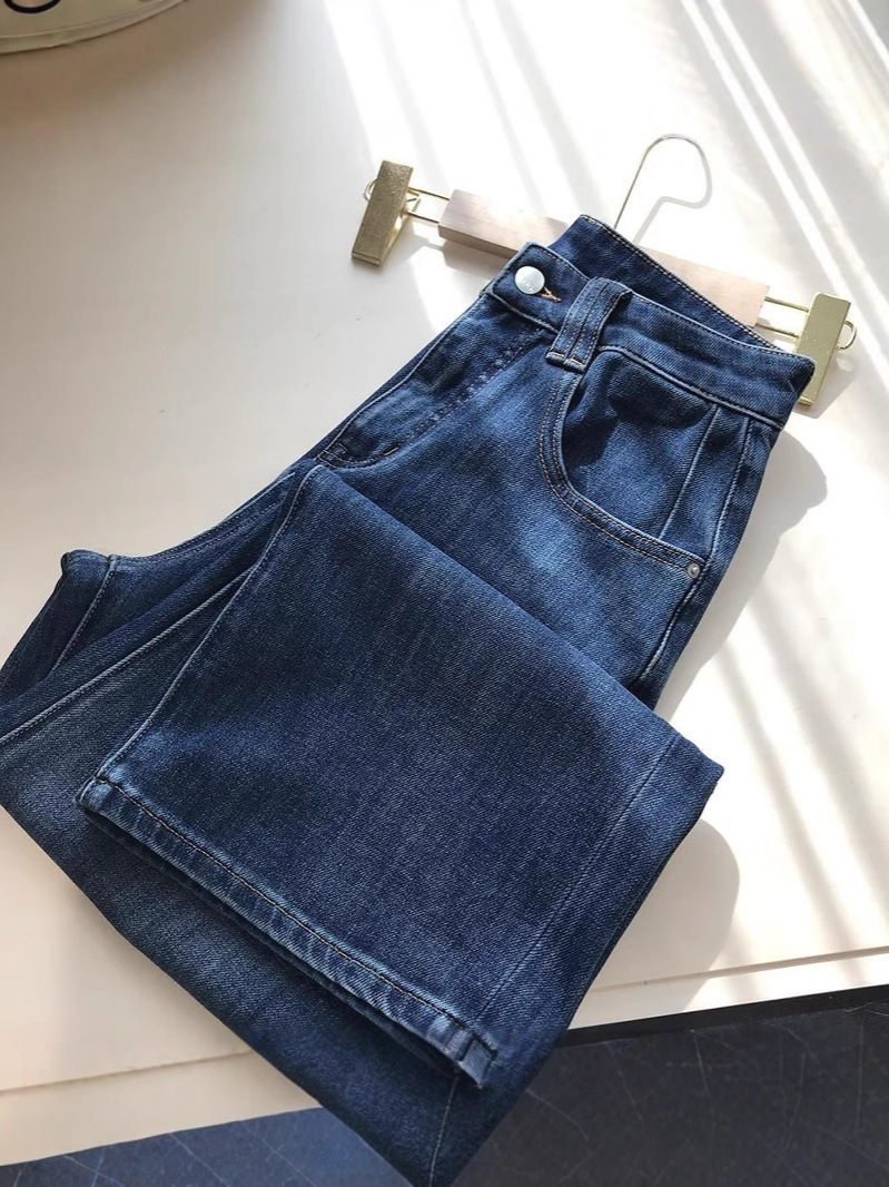 대형 공장의 상품은 정말 좋습니다  높은 허리 경미한 넓은 곡선 거대한 숨기기 고기 청바지 F101802