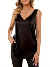 T 74545 Solid Color Deep V Neck Sleeves Top ��V�챳��