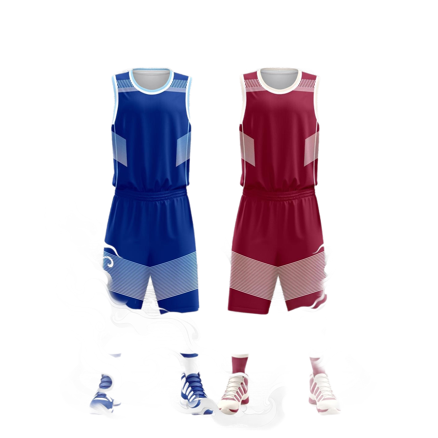 traje de baloncesto americano personalizado juego de entrenamiento masculino rápido secado transpirable camiseta de hombro estrecho impresión logotipo uniforme de equipo