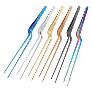 Factory spot 12 inch stainless steel tweezers clip Korean barbecue food clip thickened gardening day clip