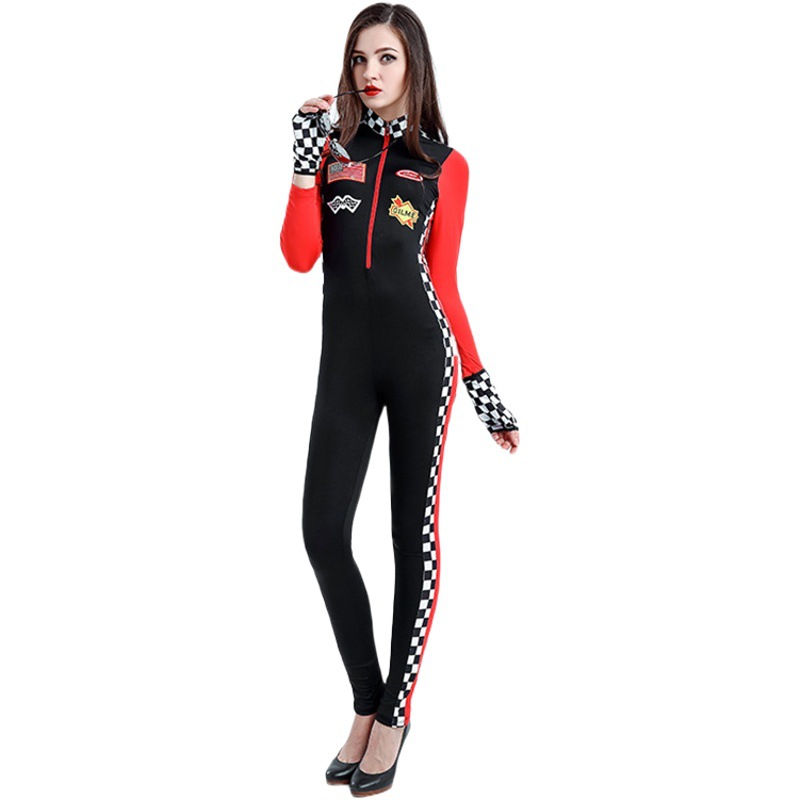 S-4XL de una sola pieza traje de carreras femenino F1 motocicleta traje de discoteca chica DS plomo danza uniforme caliente traje de rendimiento de porristas