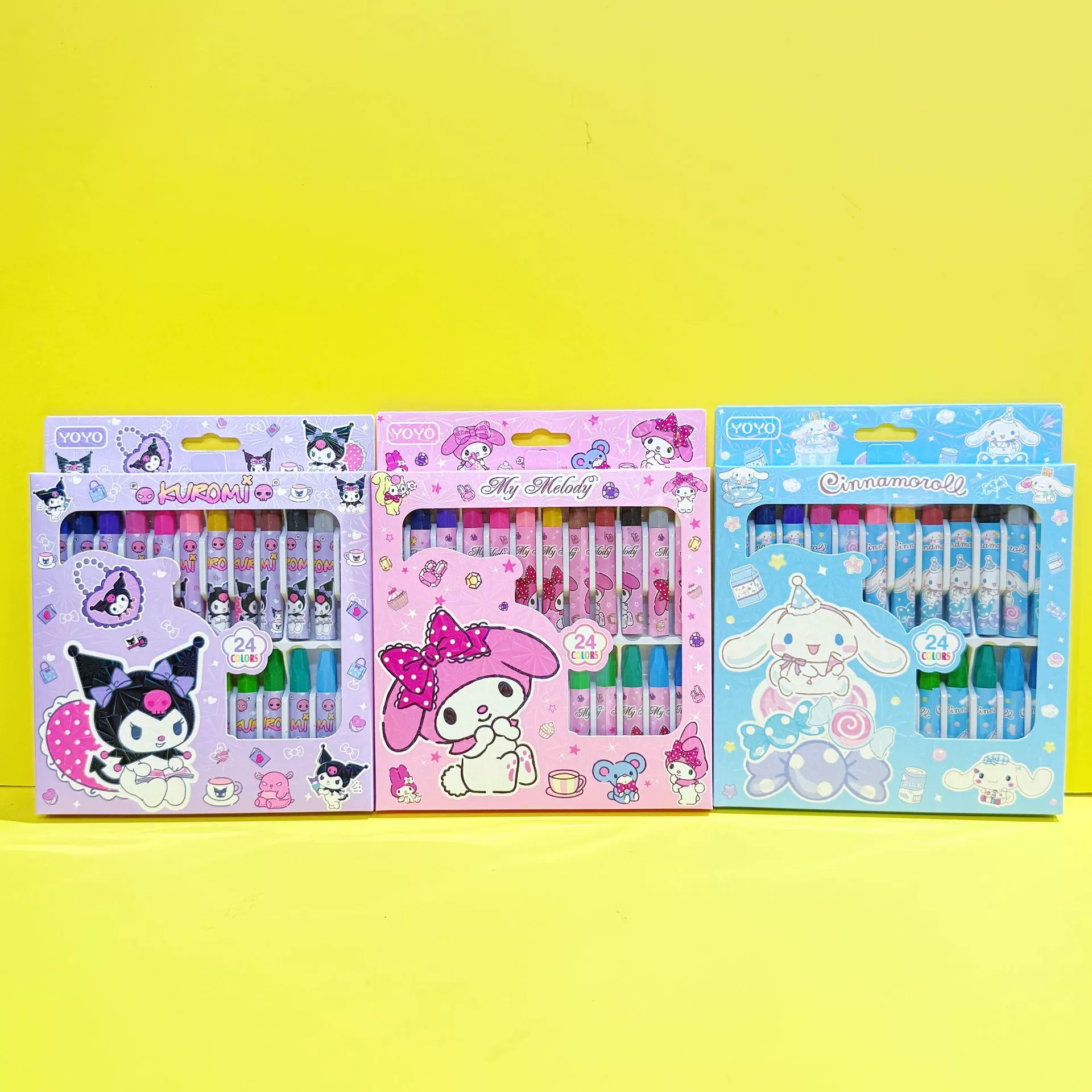 Sanrio, раскрашенный масляный пастель, цветные карандаши для учащихся, 24 цвета
