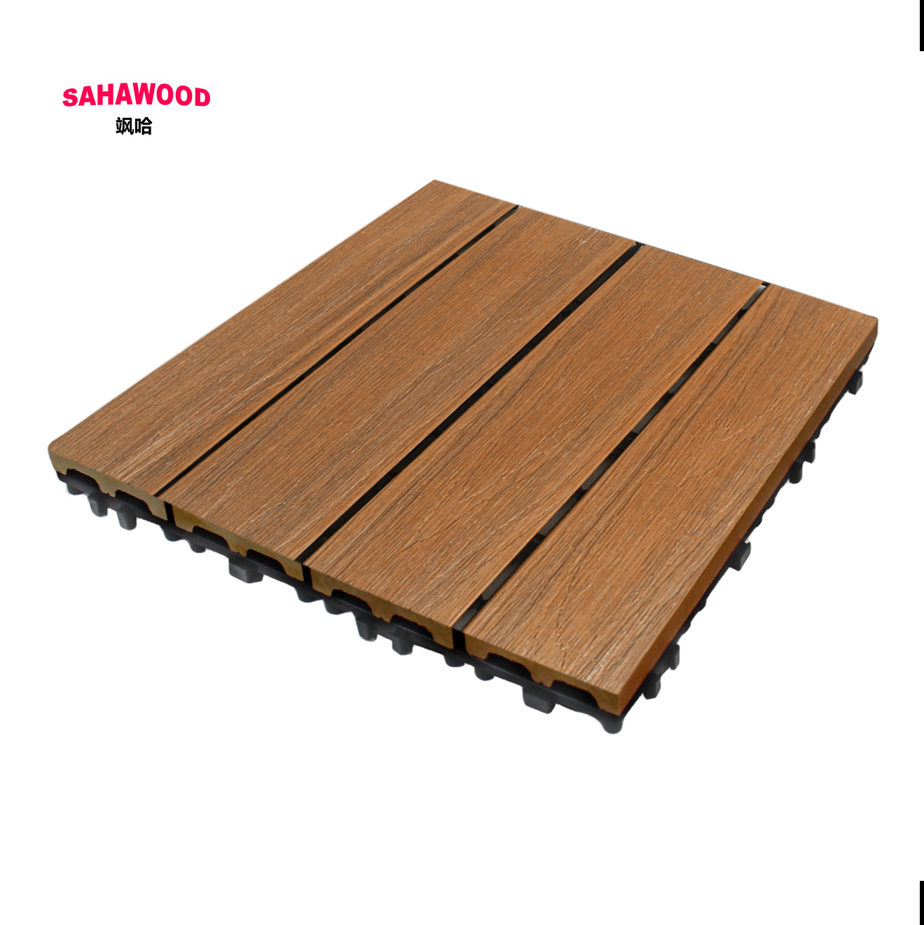 Suelo de madera coextruido de segunda generación del fabricante para pasillos y balcones, suelo de jardín entrelazado de autoinstalación, madera al por mayor resistente a la humedad y anticorrosión para uso exterior.