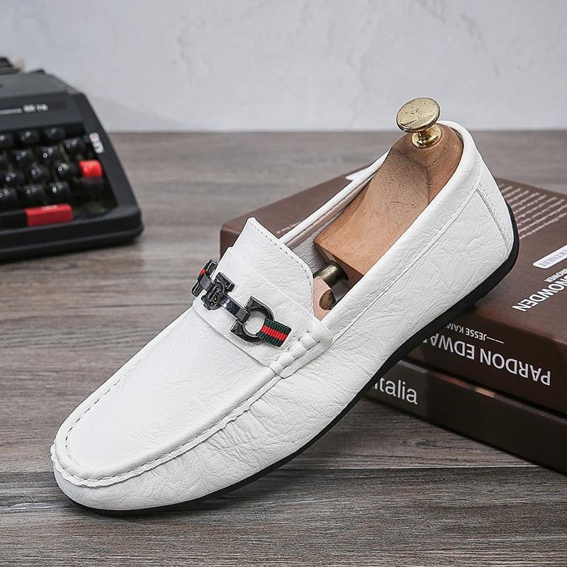Новая осенняя повседневная мужская обувь, удобные и дышащие лоферы, модные мужские туфли-бобы, универсальные мужские туфли для ленивых.