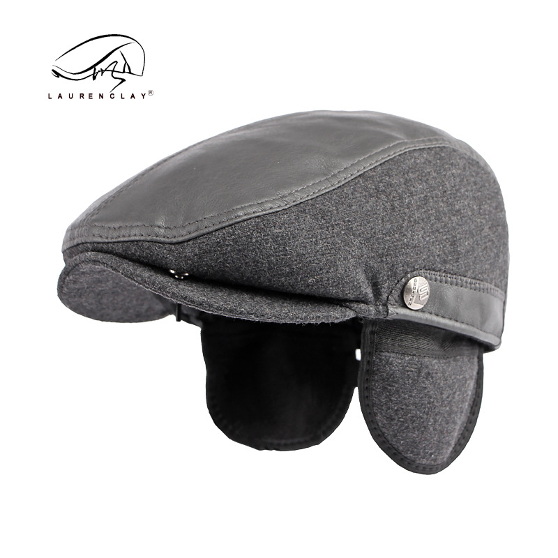 Otoño e Invierno nuevo sombrero de los hombres de sellado completo caliente orejeras boina de mediana edad y ancianos casual adelante sombrero papá sombrero