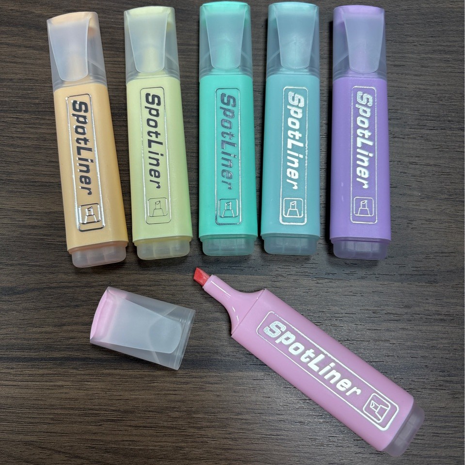 [Serie temporada escolar] SPOTLINER HIGHLIGHTER, en stock HIGHLIGHTER plano con soporte para bolígrafo 6 colores