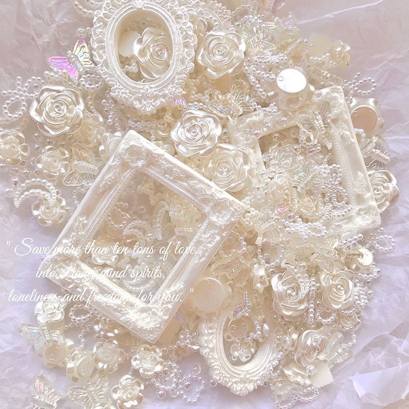 DIY Cream Glue Mobile Phone Case Material Package Baroque Pearl Rose Pearlescent Bow Super Fairy Jewelry Accessories DIY Cream Glue Mobile Phone Case Material Package Baroque Pearl Rose Pearlescent Bow Super Fairy Jewelry Accessories