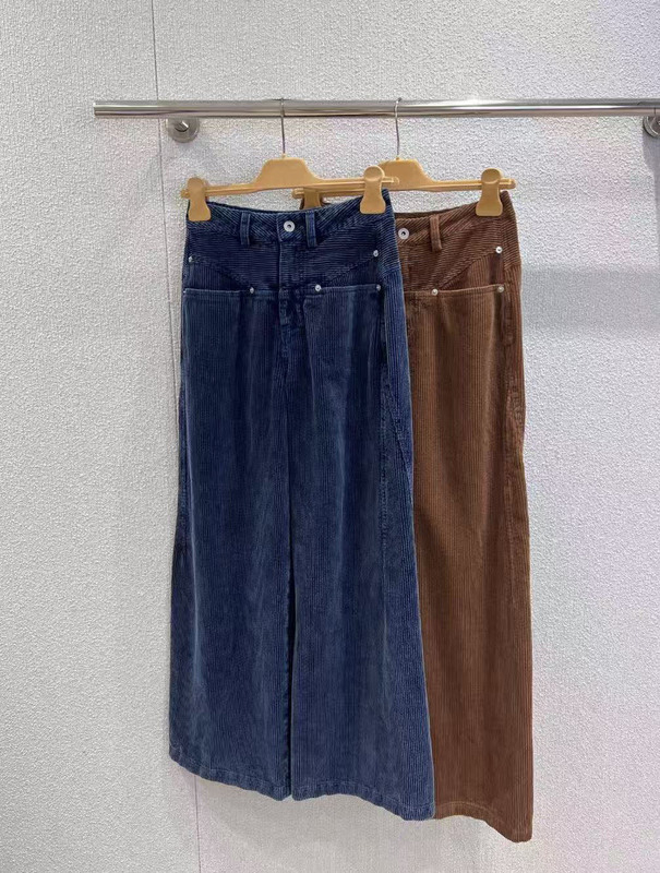 南油女装m家25早秋新款复古时髦高腰宽松直筒灯芯绒休闲阔腿长裤|undefined
