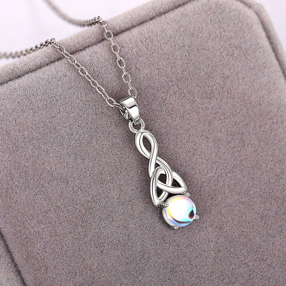 Moonlight Stone Necklace Set With Triangle Twisted Earrings_voghion.com
