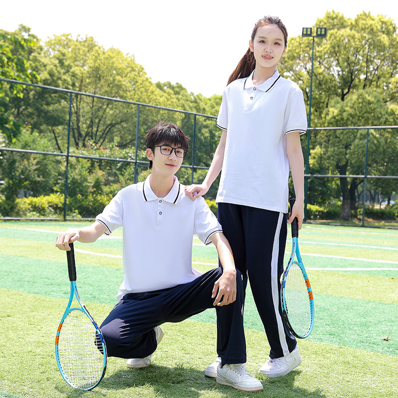 Summer School Uniform for Primary and Secondary School Students Short-sleeved Sports suit Junior High School Style Class Clothes Cotton Breathable Group College Clothes