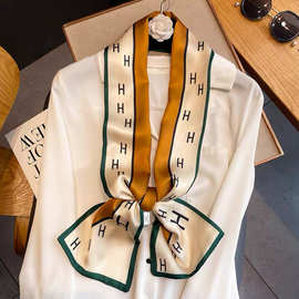 韩版小丝巾长条领巾春夏秋款百搭装饰围巾双层围脖时尚包邦丝带