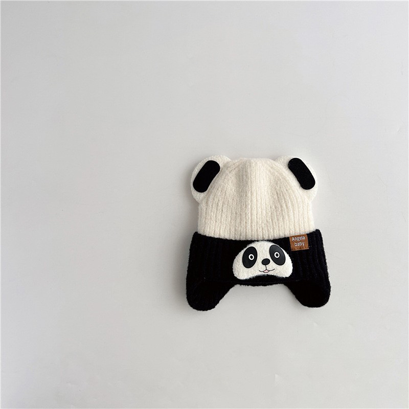 Sombreros para bebés invierno para niños gorras de protector de orejas super lindas gorras de punto panda gorras de abrigo