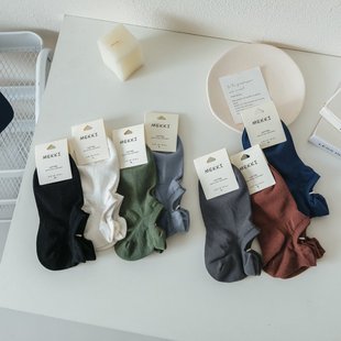 New Socks Men's Boat Socks Light Mesh Large Heel Men's Boat Socks Pure Color Sports Sweat-Absorbent Breathable Invisible Cotton Socks
