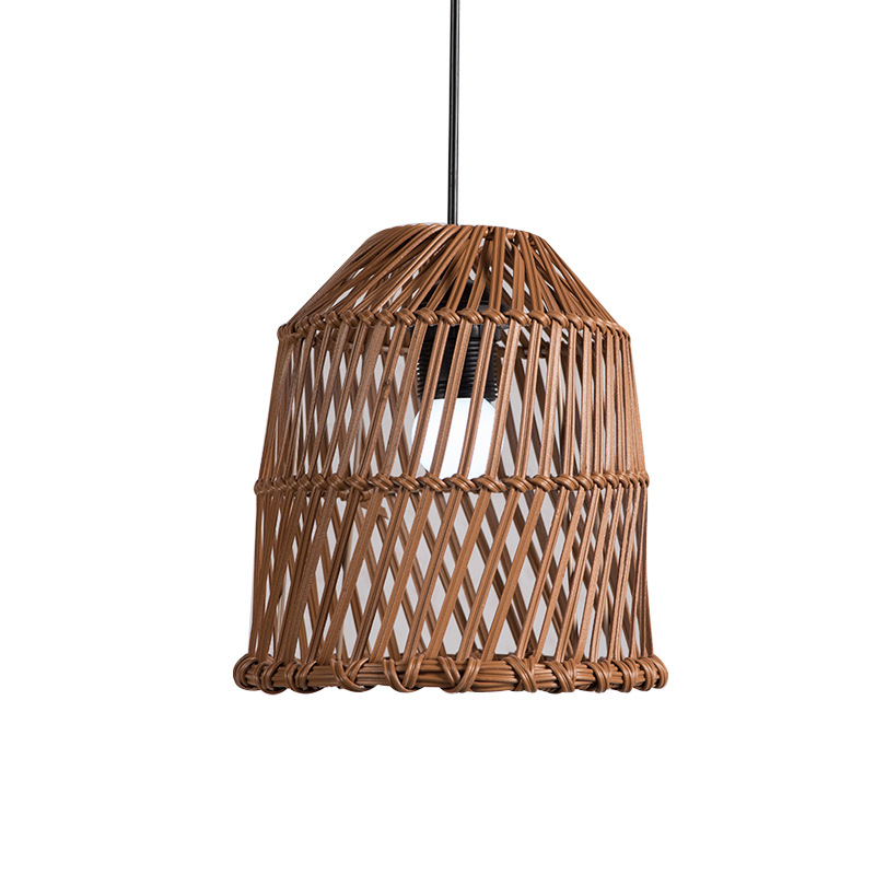 Pantalla de lámpara tejida a mano de ratán de imitación, candelabro de cuerda pastoral, iluminación, alojamiento, restaurante, hotel, restaurante de olla caliente, lámpara, lámpara de decoración