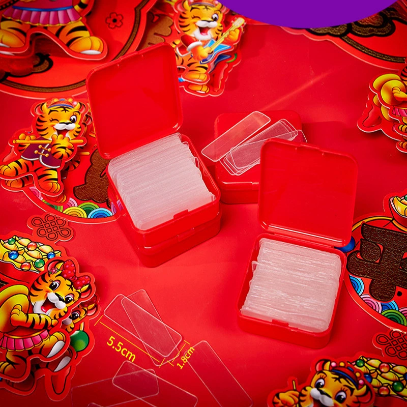 Специальный двусторонний клей, Не оставляющий следов, прозрачный, Не оставляющий следов, в коробке, двухсторонний клей, куплеты для весеннего фестиваля, заметки после него