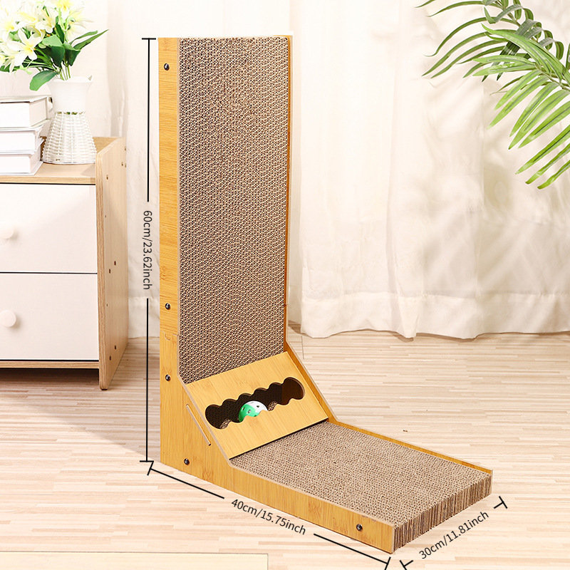 Rascador para Gatos Triangular Grande de Cartón Corrugado Resistente a los Arañazos, Juguete para Gatos Antiarañazos para Sofá