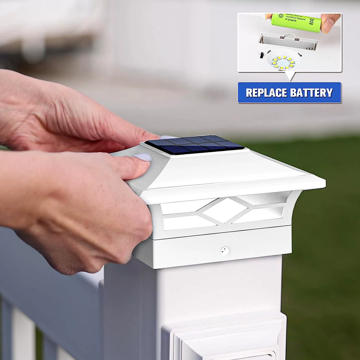 Амазонка Солнечная Квартет Колонка Головной Свет Открытый Дверной Настенный Светильник Палуба Садовый Свет RGB Градиент Садовый Свет