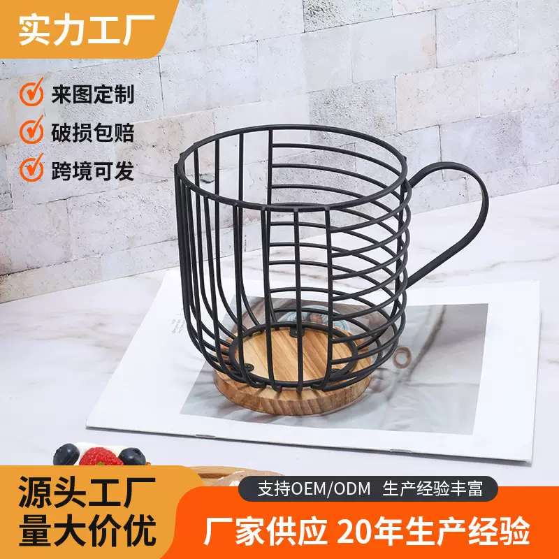 桌面咖啡胶囊收纳置物架收纳筐铁艺收纳篮手提宿舍厨房水果收纳架