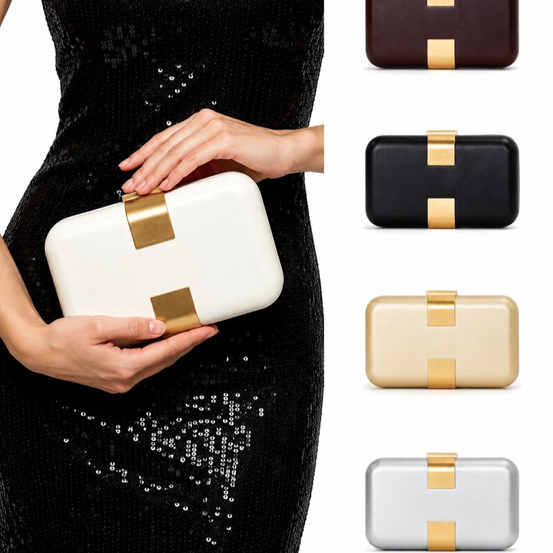 2026 New Zara White Gold Buckle Chain Small Square Bag, High-End Evening Crossbody Bag, Versatile and Simple Handbag