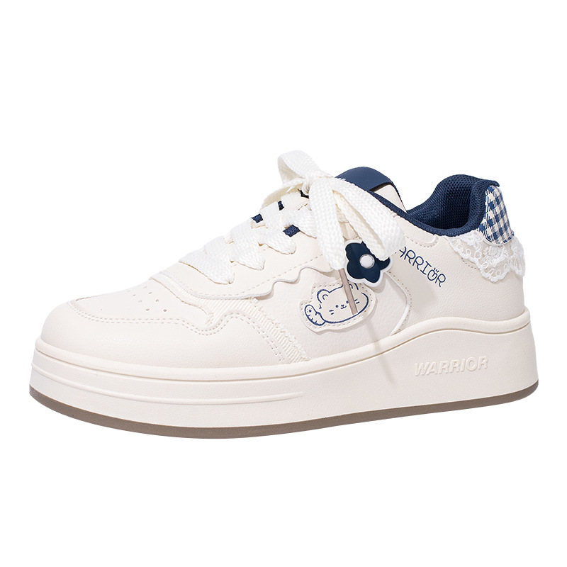 HuiLi nuevo estilo de sal marina de moda zapatos de skate de mujer dulce gatito zapatos casuales de encaje de color universal zapatos cómodos