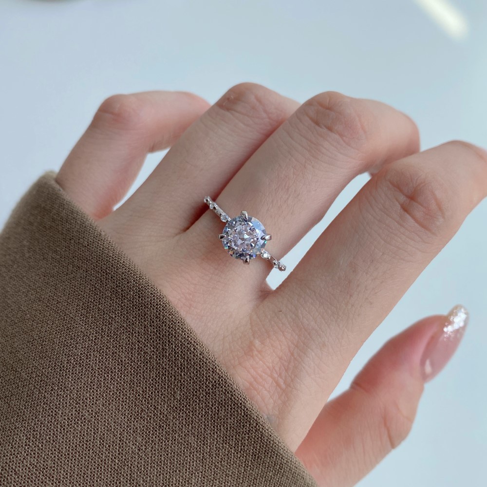 6g Weight Zircon Inlay Material Rings Classification 1 Piece Quantity Daily Occasion Sterling Silver Material Heart Shape Pattern Women'S Gender Inlay Design Fashion Style Fashion Heart Shape Sterling Silver Inlay Zircon Rings 1 Piece 3