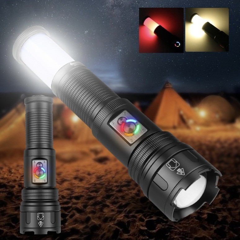 travel universal flashlight with laser for camping
