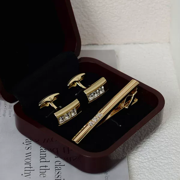 #53/Golden (Tie Clip + Cufflink)