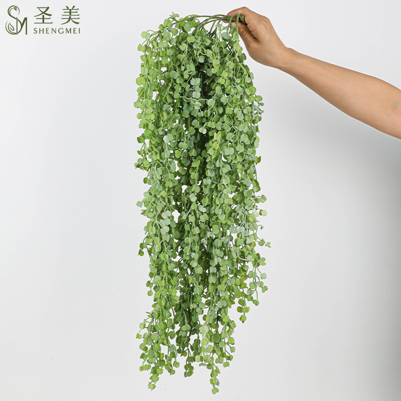 模擬植物、偽の緑の植物、籐の蔓、鉢植えの家庭用装飾、壁掛けバスケット、壁掛け籐プラスチック|undefined