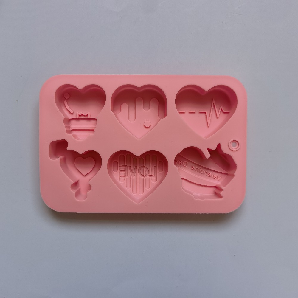 6 amor 186 molde de silicona pastel helado pudín molde de postre jabón utensilios