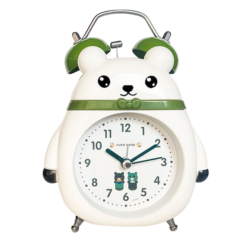 Directo de fábrica lindo animal pequeño Panda campana despertador estudiante niños mudo reloj creativo al por mayor tipo de reloj despertador