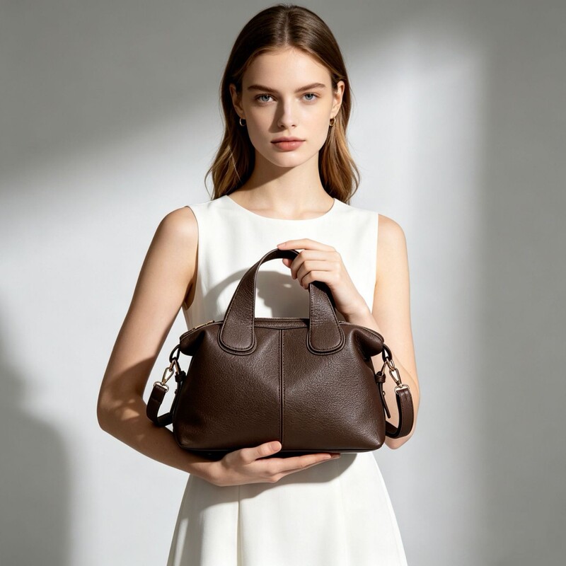 Cross-Border Women's Handbag, Large Capacity, Soft Leather, Foreign Trade 2026 Hot-Selling Shoulder Bag, Commuter High-End Boston Bag Cross-Border Women's Handbag, Large Capacity, Soft Leather, Foreign Trade 2026 Hot-Selling Shoulder Bag, Commuter High-End Boston Bag