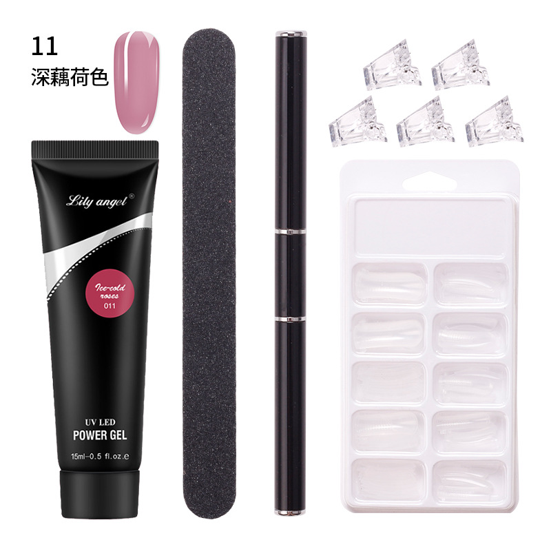 Suministro directo transfronterizo de extensión de uñas pegamento titular sin papel extensión rápida modelo de cristal sin dolor traje de clip de pegamento de cristal