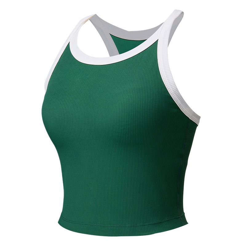 Una sola chaleco deportivo mujer cinturón cojín de pecho reúnido antichoque ropa interior de carrera de tenis al aire libre ropa de yoga retro