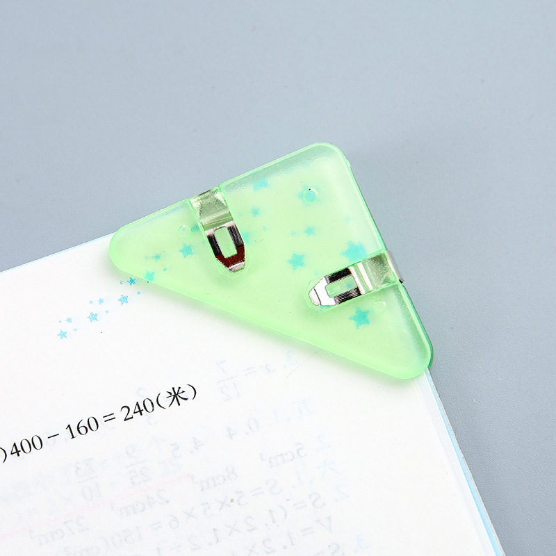 創意三角挟み学生用本縁角挟みカラーファイルクリップ中学生答案資料収納整理クリップ|undefined