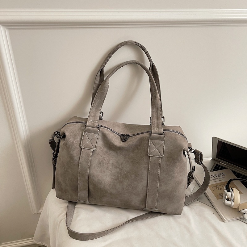 Bolsa de viaje corto de gran capacidad, bolso de mano, bolso de mano, mujer, 2025 nuevo invierno retro versátil, mochila de viaje