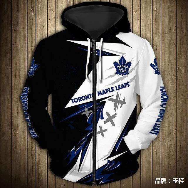 Cross-Border European and American Export 3D Digital Printing Men's Clothing Nel Ice Hockey Baseball Uniform Cardigan Hooded Zipper Sweatshirt Olive